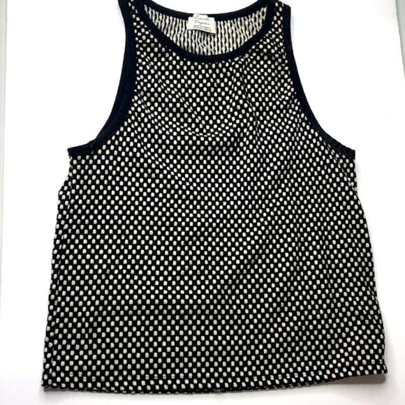 Zara Trafaluc Cropped Tank Top, Black & White Checked - Picture 1 of 5